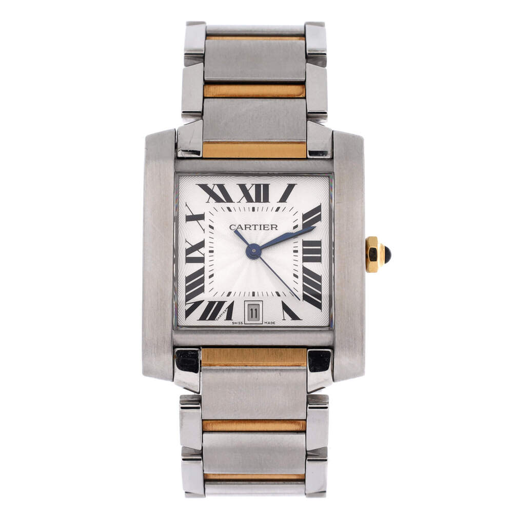 Cartier 28 Tank Francaise Automatic Watch Stainless Steel and Yellow Gold